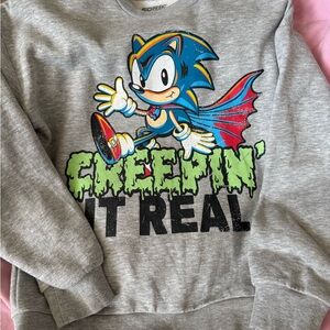 Sonic the  Hedgehog Gray Halloween Kids Sweatshirt